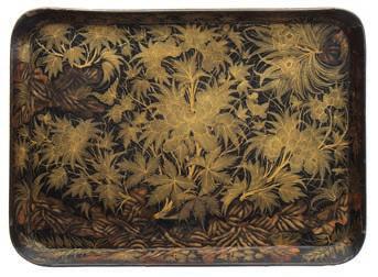 with birds and insects amongst flowering shrubs, 61.5cm. wide.