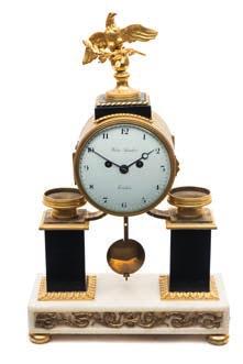 736 736 Rivers & Son, London, a Georgian ebonised verge bracket clock the eight-day duration, five-pillar movement having a verge escapement and striking the hours on a bell with pull repeat and