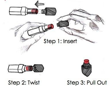 When lipstick will be pushed out from the inner lipstick tube once the lipstick is not accessible to the user.