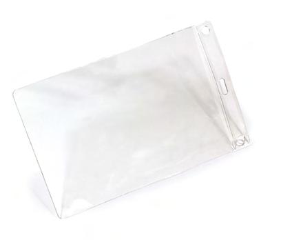 Badge holders A6 sized flexible wallet Clear flexible A6 sized wallet. Max insert size 106 x 155mm.