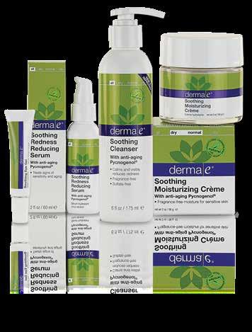 Soothing Range Calming, soothing and redness reducing. Specially formulated for sensitive, easily irritated skin, Soothing Pycnogenol formulas help to keep skin calm and diminishing signs of aging.