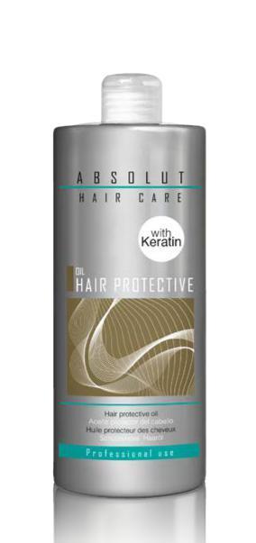Hair protective oil effective against sun and other high-temperature sources wich damage like hair dryers, hair straighteners, etc.