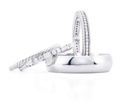 platinum BANDS Diamond, stackable, classic, and fancy choose from this exceptional array of band styles. Platinum s amazing durability holds diamonds and details with equal strength.