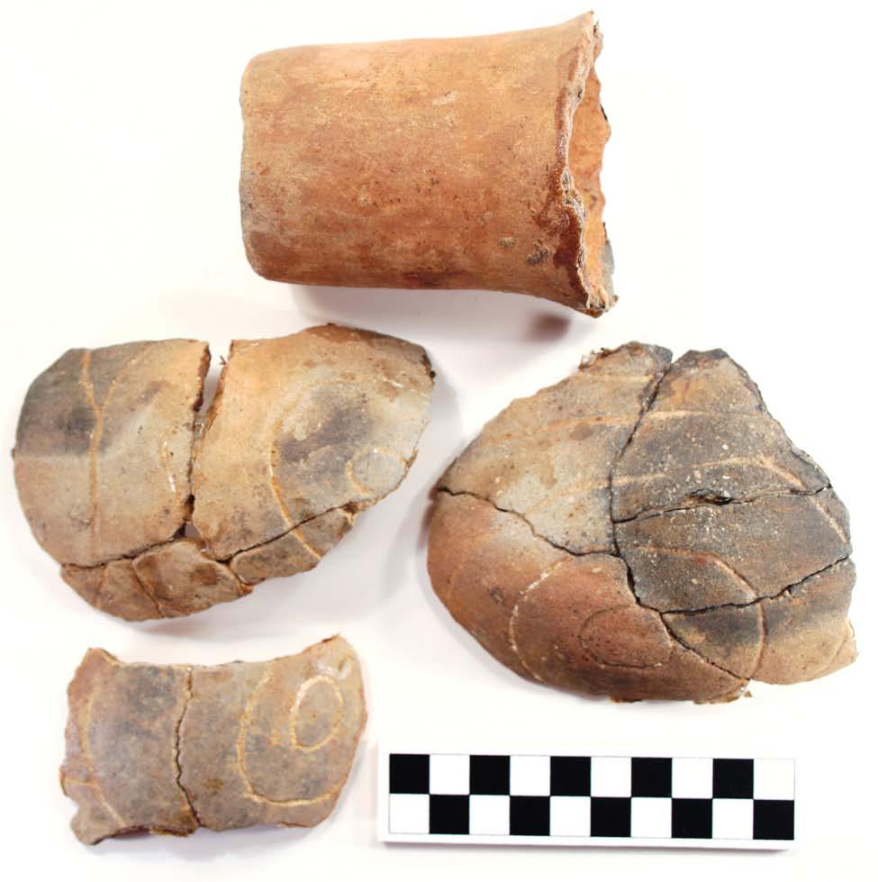 45 Figure 32. Sherds from Poynor Engraved, Var. S bottle, Burial 5 at the Vanderpool site. VESSEL NO.: 2003.08.
