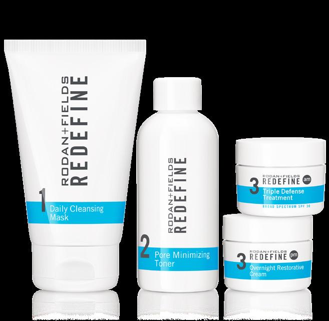 (NMFs) through vitamins A, C and E and other vital skin nutrients THE -STEP REDEFINE REGIMEN REDEFINE Daily Cleansing Mask Creamy, Kaolin Clay-based cleansing mask dries