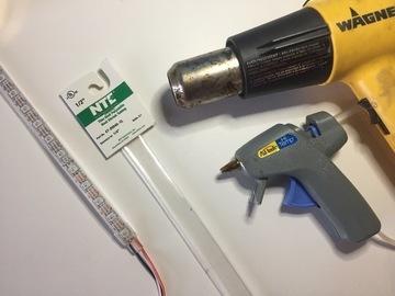 Cut four pieces of 1/4" clear heat shrink and place them over the end of each strip.