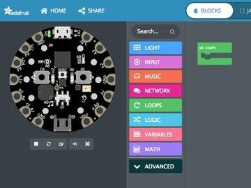 Programming with MakeCode The Circuit Playground Express can be programmed a number of ways: it will run Arduino code, CircuitPython, or you can program it with MakeCode.
