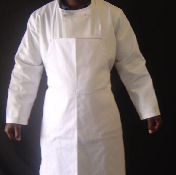 APRONS CUAFLPCBW Full Length - White with