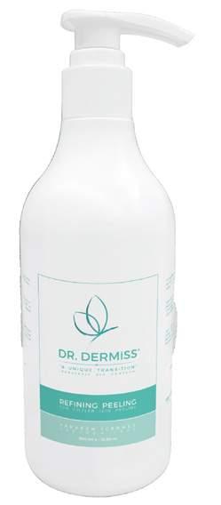 REFINING PEELING Dr.Dermiss Refining Peeling cleanses the skin from the dead skin layer, helps to have smoother and gleamy look. It allows skin care products to penetrate on the skin better.