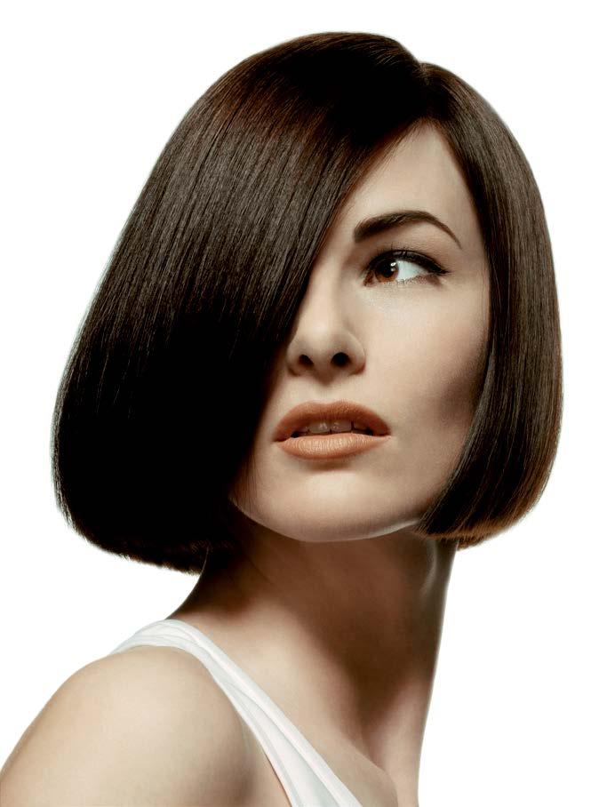 Using the classic box bob as an inspiration, graduate the hair high on the back of the head and create a line that runs to the front, above the