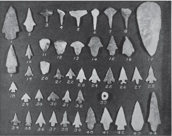 60 Texas Archeological and Paleontological Society pointed on both ends. A friend has a fine collection of Louisiana Cane points. The last mentioned point is identical with these Cane points.