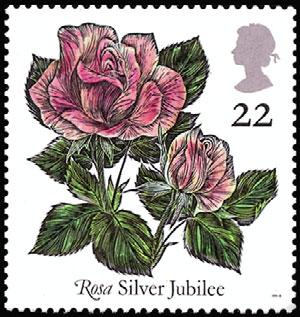 1421-1425 (5) 5.15 3.40 changes color from green to gold. A408 For Prestige booklet containing pane Perf. 15x14 Syncopated Roses A397 #1425a, see listings in the Booklets section.