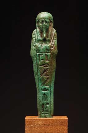 632. Faience Ushabti Egypt. Late period, ca. 700-30 B.C. 4 H. Private Pa.