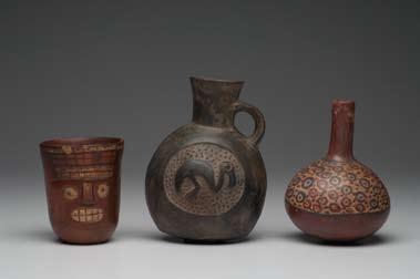 Moche Figure, Nazca Vessels & Chimu Figural Vessel (5) Peru. Ca. 400-1200 A.D. 3-1/2-7 H.