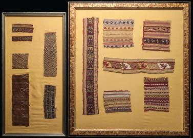 619. Textile Fragments in Two Frames (12) Chancay and Chimu. Late Horizon, ca. 900-1300 A.D.