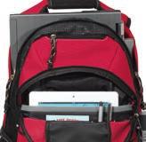 Matrix Computer Backpack up to 15" up to 10" tablet Zippered compartment with scratch-resistant, padded tablet pocket and multi-function organizer Backpack straps provide dual decoration opportunity
