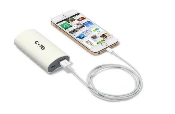 Brookstone Boost Power Bank - 4000 mah Charges your devices with cables included with those devices Brookstone travel pouch included Included B input cord connects to your