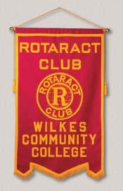 AGRADSASH Rotaract Graduation Sash The red and golden yellow color of this poly-satin sash beautifully depict the Rotaract Club logo. Sash measures approximately 5-feet long and 4-inches wide.