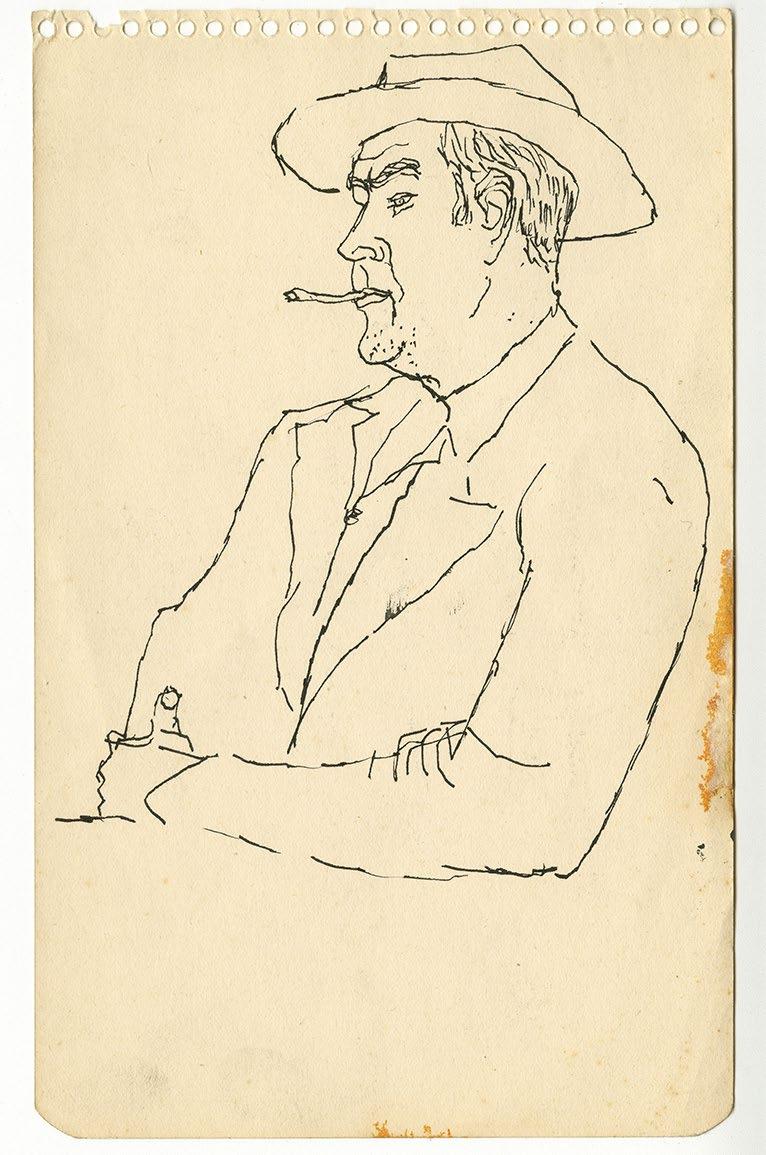 Man with Hat Smoking, c.