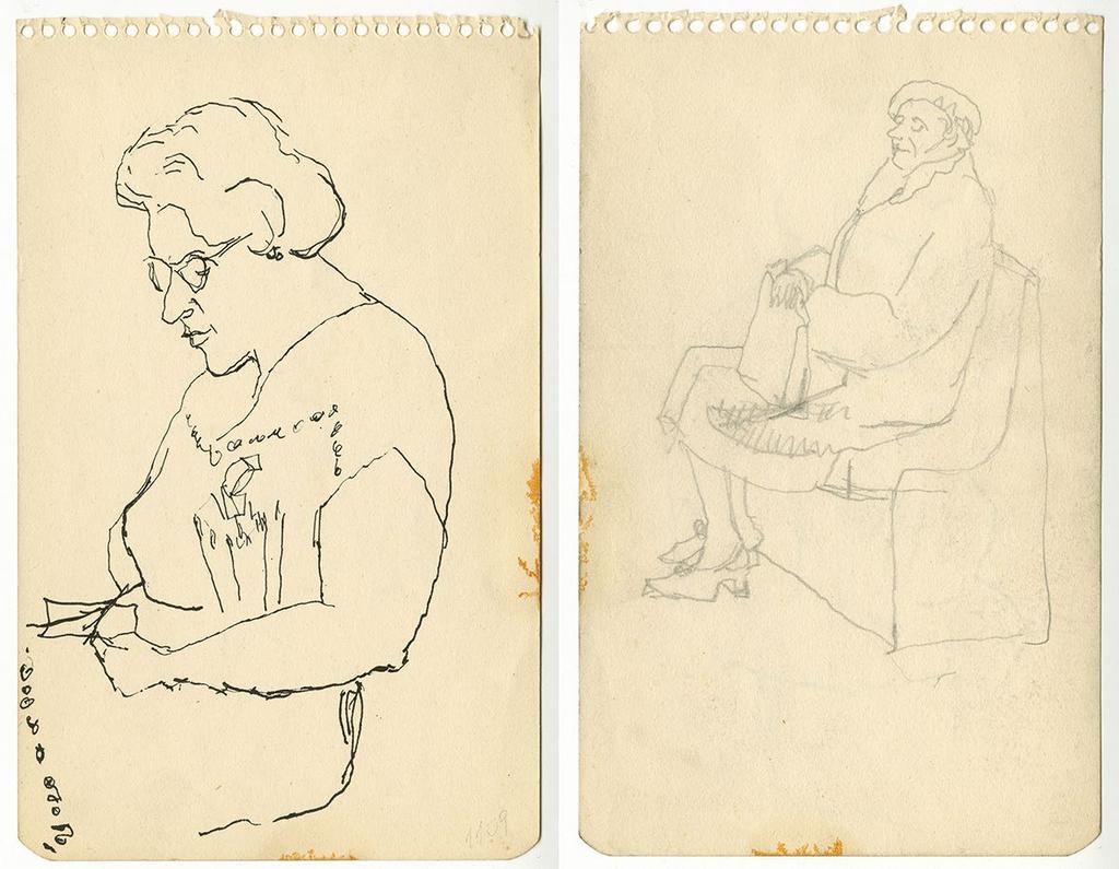 Seated Woman with Glasses / Woman with Purse, c.