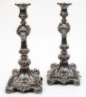 109, 108 105 105 A pair of Imperial Russian silver candlesticks, maker O.