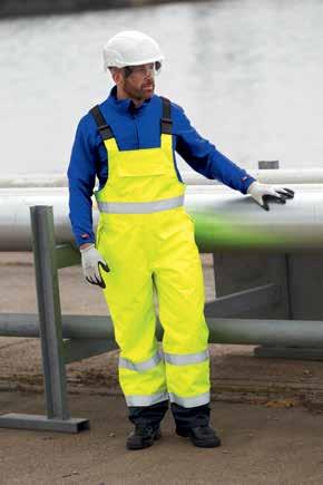Dapro Protector Salopette Fully waterproof, windproof and breathable hi-vis flame retardant salopette with anti-static and chemical splash protection properties.