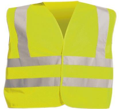 490611 Uni Fluo-yellow 490612 Uni Fluo-orange Traffic safety vest Cerva QUOLL Made of special