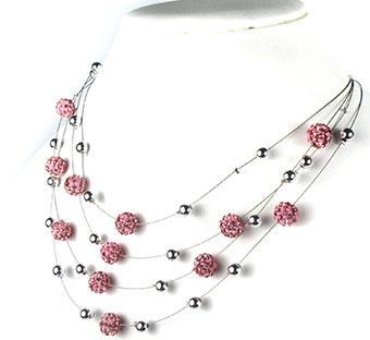 40113 necklace 12 40784 necklace pink tones/ rhodium chain 3
