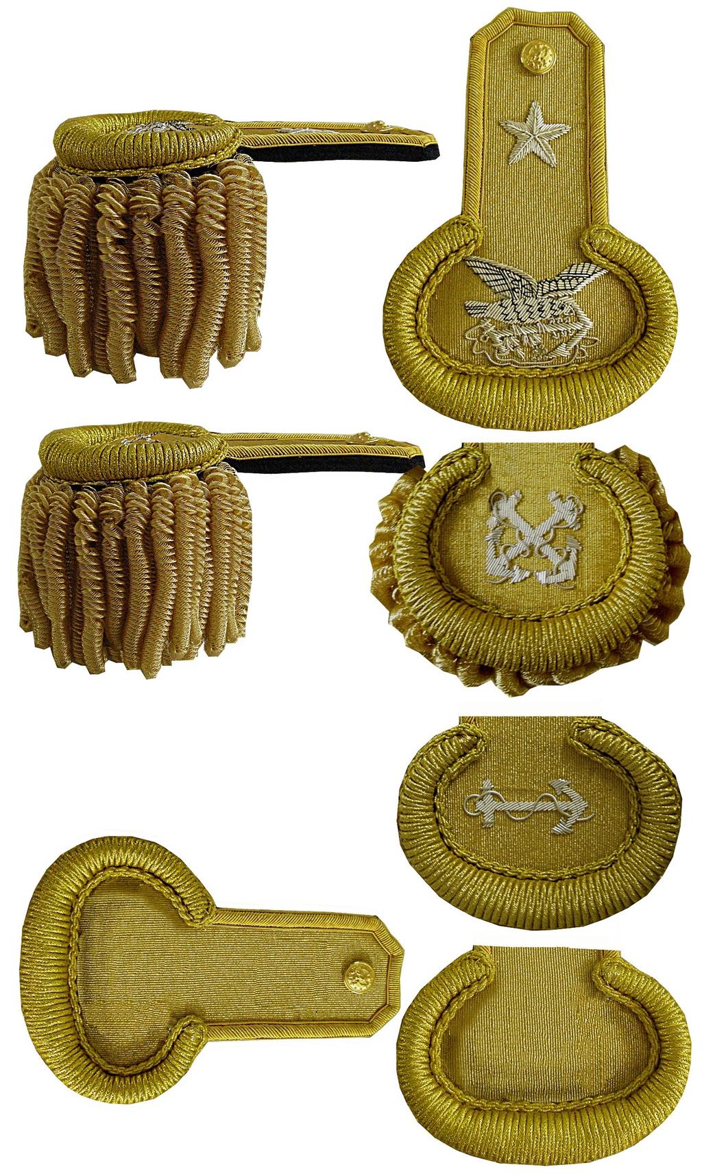 US Naval Officer full dress epaulets 1852 1861 Page 25 Naval Officer Epaulets were worn on the Full Dress Coat only.