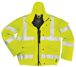 Hi- Vis Line GT13 - GORE- TEX Hi- Vis Bomber The bomber style jacket uses GORE- TEX Benbecula fabric which offers the highest levels of weather protec<on.