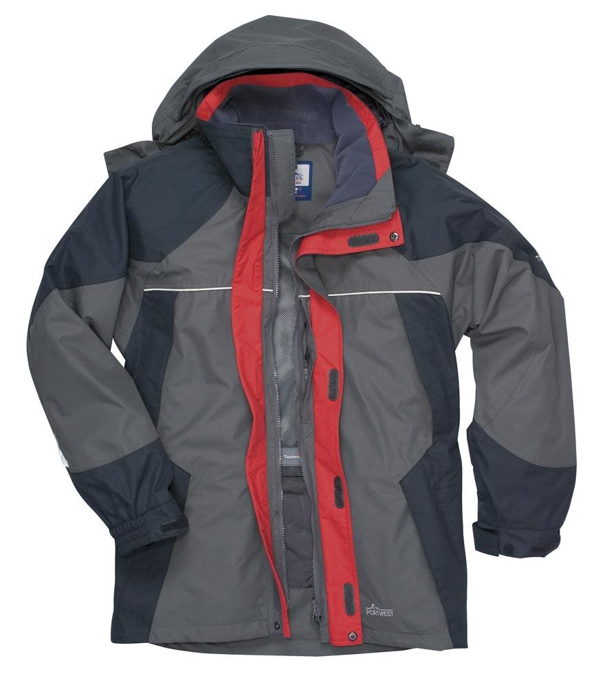 TK83 - Technik Trent Jacket S 532 - Orkney 3- in- 1 Breathable Jacket Two way zip front with velcro fastened double stormflap. Underam vents with zips for ven<la<on.