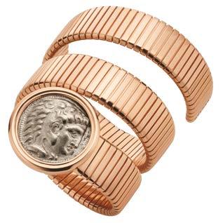 BRANDS B.zero1 ring in 18-karat pink gold with pavé diamonds and Monete bracelet in 18-karat rose gold E-commerce Bulgari tried its hand at online business in 2009.