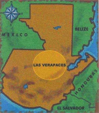 Figure 1. Map of Guatemala with the Verapaces Region.