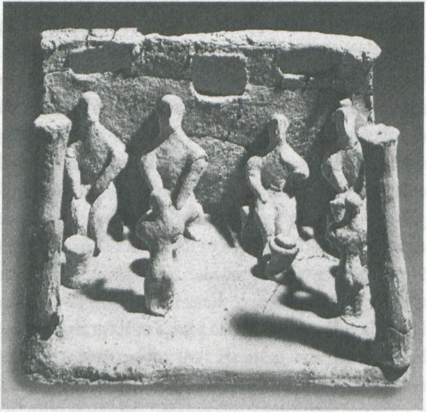 In these tombs numerous gifts were found, including several small clay models which show