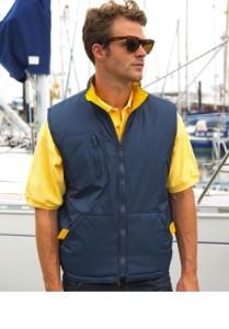 Navy/Yellow, Outer: 100% polyester (50D) Lining: 100% polyester (Tafetta) Filling: 220 gsm, 100% polyester Waterrepellent and windproof Stand up collar with chin guard Full front zip with inner storm