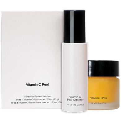Vitamin C Peel Facial $120.00 This Professional Peel System brightens dull skin, encourages collagen production and dramatically resurfaces skin complexion and texture, providing immediate results.