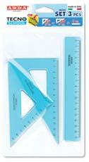La mesure se refère aux 2 équerres contenues dans la pochette. REF. 706 4 : 4 1 cm + 60 1 cm + 180 cm + Riga/ruler/règle cm REF.