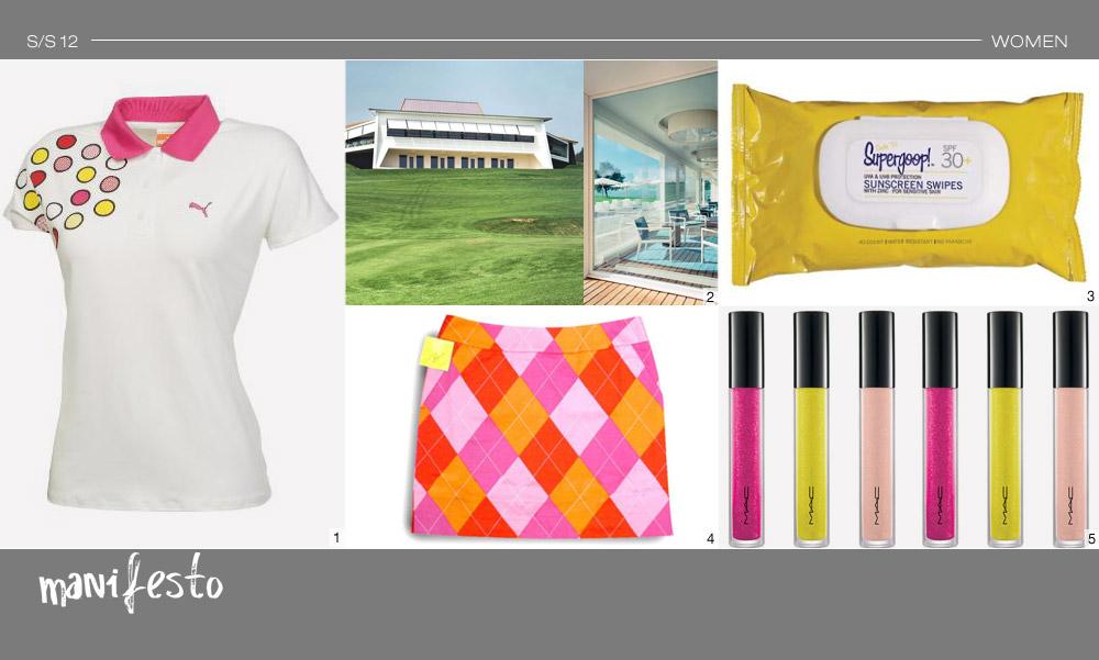 GOLF - LIFESTYLE 1. Puma offers a Roy Lichtenstein-esque graphic on its Women s polos. 2. Golf Sempachersee sets the new bar in luxury for golf resorts. 3.