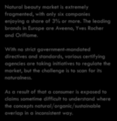 initiatives to regulate the market, but the challenge is to scan for its naturalness.