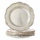 463 12 Gorham Plymouth sterling bread plates 1908 & 1909 date marks, model A5482, 6 in Diam, 4480 ozt Est $1,000-1,500 464 Two Art Deco Judaica silver besamim holders one Continental in the shape of