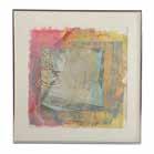 PAINTINGS & PRINTS 806 807 Sam Gilliam Paintsville, mixed media (American, b 1933) 1976, acrylic, stamps, embroidery and embossing on handmade, torn paper, pencil signed Sam Gilliam 98 lr, 25 x 25
