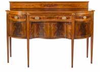 doors, plinth base, 94 in H, 75 1/2 in W, 14 5/8 in D Est $700-900 1140 George III style mahogany partners desk 19th century; insert embossed parcel gilt green leather top with molded edge, each side