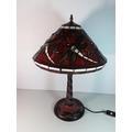 Tiffany style lamp with dragonfly decorated