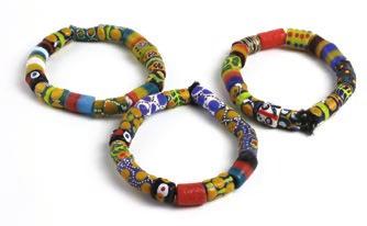 of authentic glass beads. Ghana.