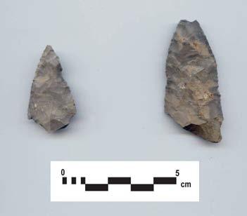 Page 77 Plate 39: Projectile point fragments (Cat.#L4 and Cat.#L5) from AgHb-471 (P139) Cat.