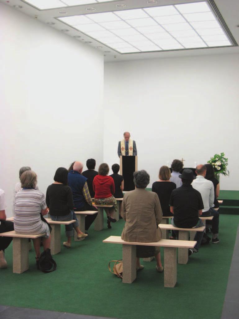The work which the artist produces for the exhibition at the Frankfurter Kunstverien is titled Art Center Chapel (2008), and is a real Chapel constructed within the premises of the Kunstverein, with