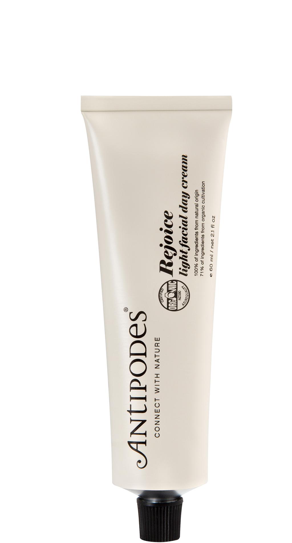 REJOICE LIGHT FACIAL DAY CREAM 60ML A gentle, light and non-oily facial day cream to enhance your skin s natural hydration. Extraordinary collagen-boosting powers of avocado oil soften and regenerate.