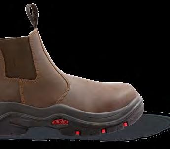 It is anti-static and can with stand temperatures up to 95 c MIDSOLE Flexible polyurethane for lightness, cushioning and comfort NON STEEL TOE CAP CHELSEA