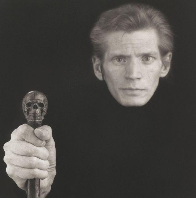 A latter-day self-portrait of Mapplethorpe aged 42, a year before his death from Aids in 1989 Copyright Mapplethorpe Foundation Two years ago the documentary Mapplethorpe: Look at the Pictures