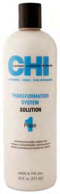 CHI TRANSFORMATION CHI PROFESSIONAL SERVICES CHI TRANSFORMATION SOLUTION - PHASE 1 Transforms hair from frizzy, curly, wavy, or even coarse straight hair into silky, beautiful, controlled straighter